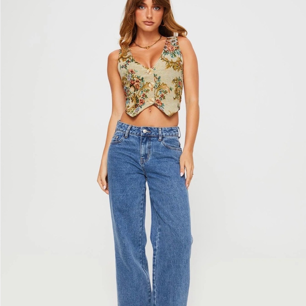 Princess Polly Brinna Floral Tapestry Jacquard Vest